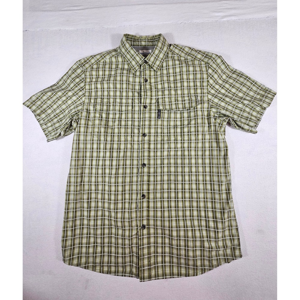 Columbia‎ Mens Green Plaid Omni-Shade Short Sleeve Button Up Shirt AM7817 Size M
